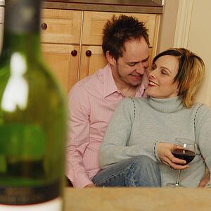 Couple enjoys a drink