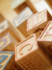 Wooden alphabet blocks