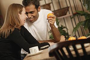 Couple spending morning together