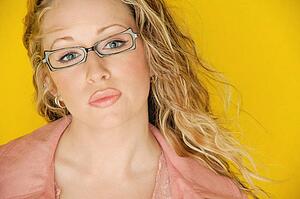 Beautiful model wearing trendy glasses