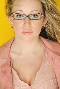 Woman wearing trendy glasses