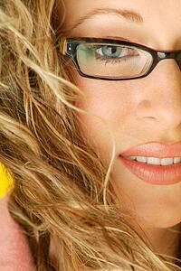 Trendy glasses and perfect cosmetics