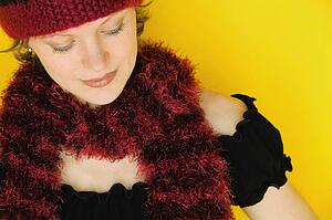 Woman wearing winter hat and scarf