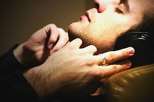 Man listens to music