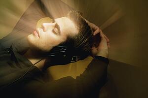 Man listens to music