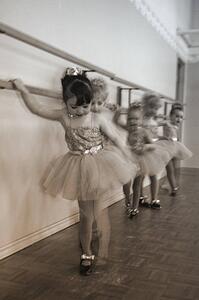 Little girls practice at Ballet class