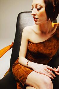 A trendy female model