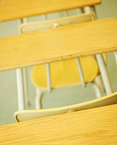 Empty school tables