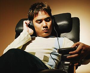Listening to CD player