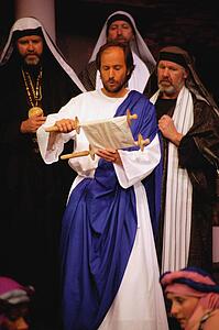 Jesus reads from the scroll