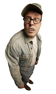 Man with buck teeth