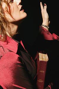 Woman holding Bible