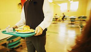 Lunch in the school cafeteria