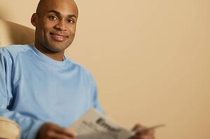 Man with magazine