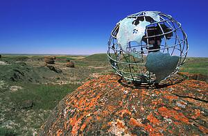 Globe overlooking valley