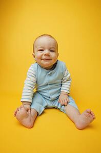 Baby smirks