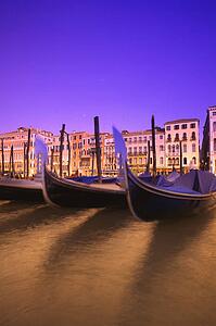 Gondolas on The Grand Canal Venice Italy
