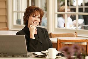 Businesswoman in cafe