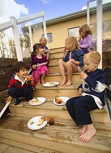 Children eating food
