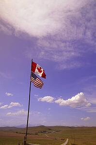 Canadian and American Flags