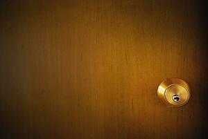 The lock on a door