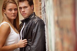 Couple holding each other