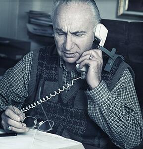 Man talks on phone