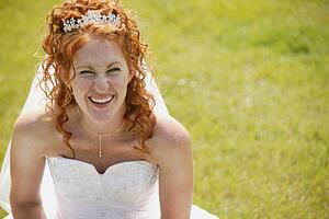 Bride smirks