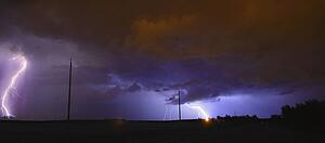 Lightning strike in the prairies Alberta Canada