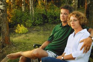 Couple relax together