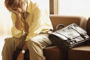 Man sleeps in airport