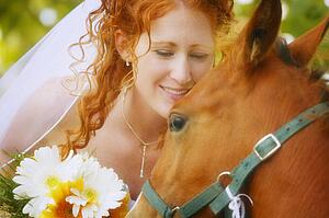 Bride and a horse