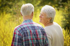 Couple enjoy a walk