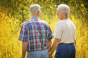 Couple enjoy a walk