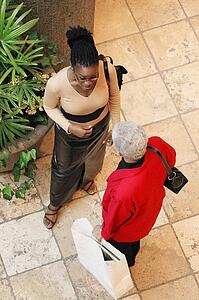 Two women talking