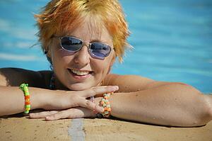 Teenager in a swimming pool
