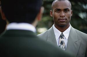 Businessman conversation