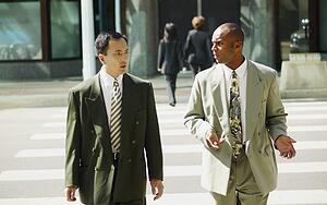 Businessmen have a discussion