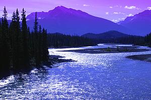 Mountains and a river Jasper National Park Alberta