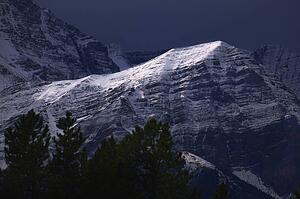 Snow capped mountain Jasper National Park Alberta