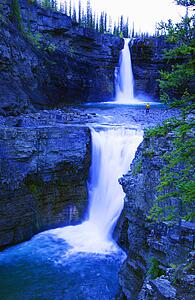 Waterfall in the mountains Crescent Falls Alberta