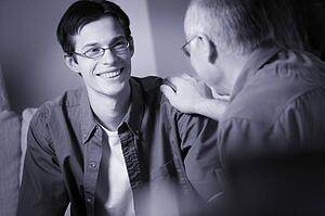 Two people having a conversation
