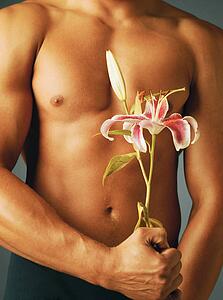 Man with flowers