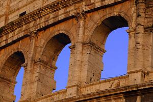 Close-up of the Coliseum Rome Italy