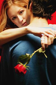 Couple embrace