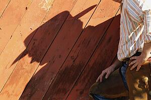 A shadow of a cowboy