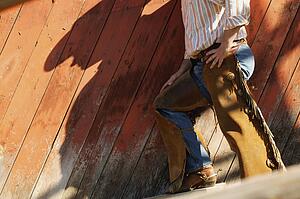 A shadow of a cowboy