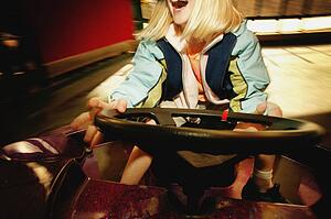 Child on bumper cars