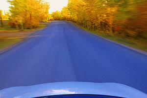 Driving down a scenic road