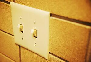 The light switch is on